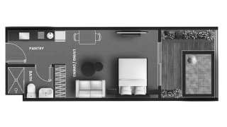 Apartment floor plan in VINCITORE AQUA FLORA No. 11023